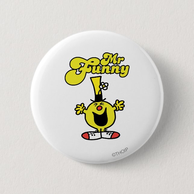 Mr. Funny Laughing Hysterically 2 Inch Round Button (Front)