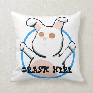 Mr. Fuzzy Butt - Crash Here Throw Pillow