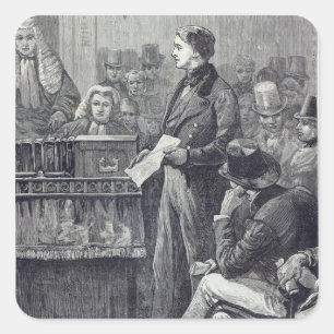 Mr Gladstone delivering his Maiden Speech Square Sticker