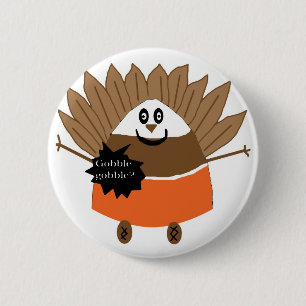 Mr. Gobble Candy Corn button