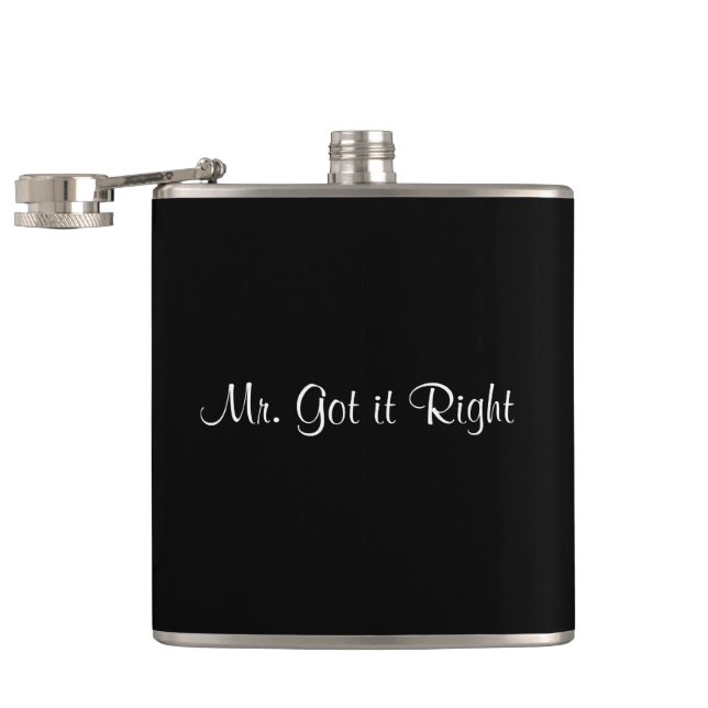 Mr. Got it Right Black & White Flask (Opened)