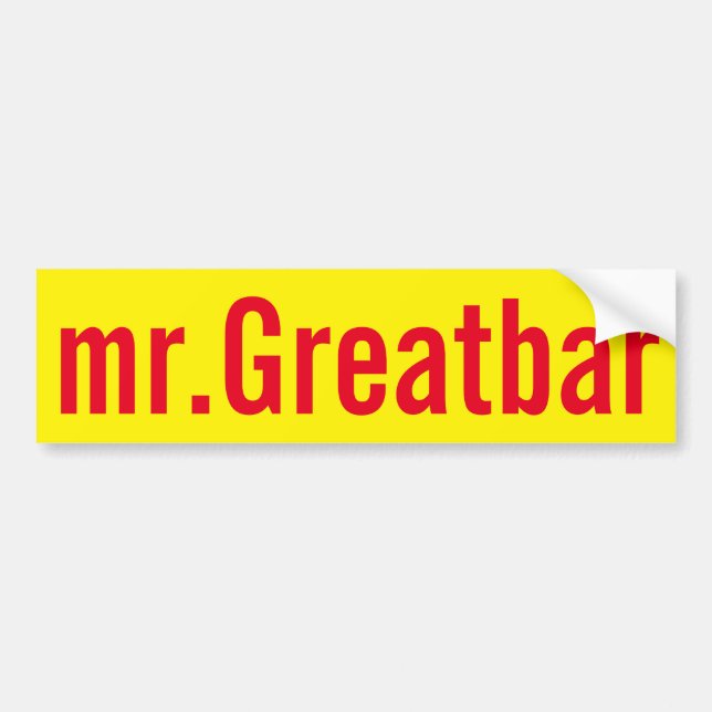 mr.Greatbar Bumper Sticker (Front)