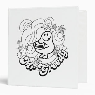 Mr. Greedy Black & White Swirls & Stars Binder