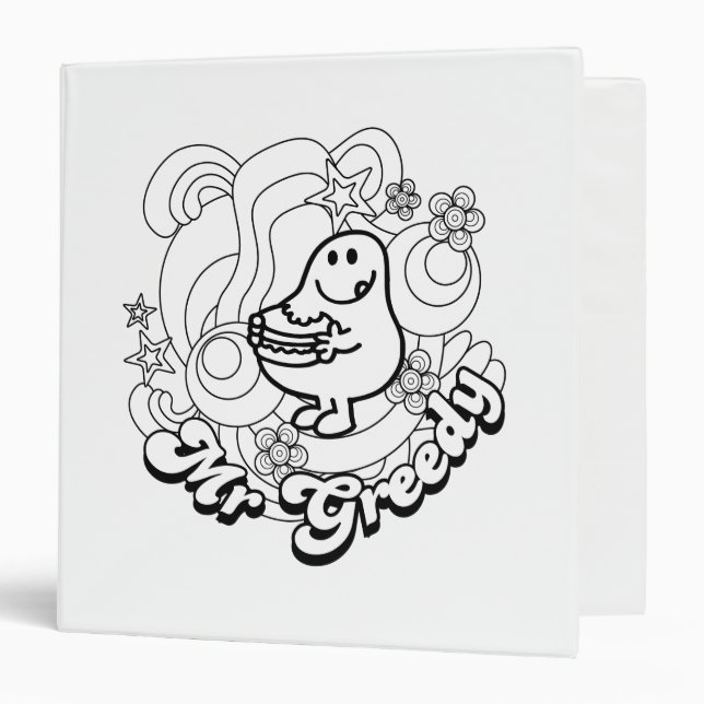 Mr. Greedy | Black & White Swirls & Stars Binder (Front/Inside)
