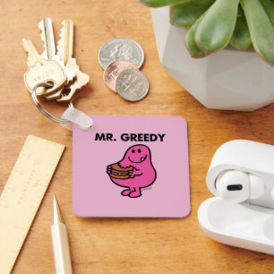 Mr. Greedy Eating Cake Keychain