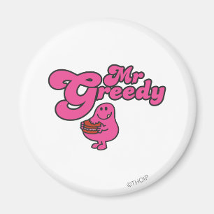 Mr. Greedy Enjoying Dessert Magnet
