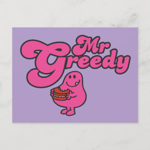 Mr. Greedy Enjoying Dessert Postcard