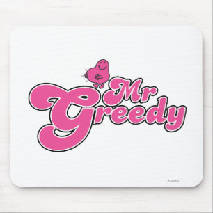 Mr. Greedy Pink Lettering Mouse Pad