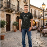 Mr. Groom Just Married  | Honeymoon Couples  T-Shirt<br><div class="desc">A simple wedding t-shirt featuring a black scripted half heart with Mr. monogram design. Customize the year. Perfect for the groom. Just married moment. You can wear it for your honeymoon, or as a thoughtful wedding gift. This modern groom shirt blends timeless script lettering with a sleek black heart, making...</div>
