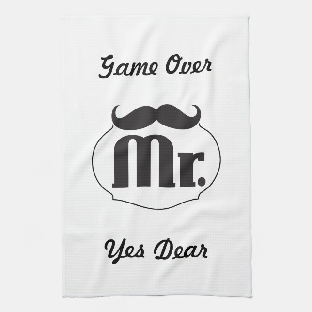 Mr. Groom Moustache Kitchen Towel (Vertical)