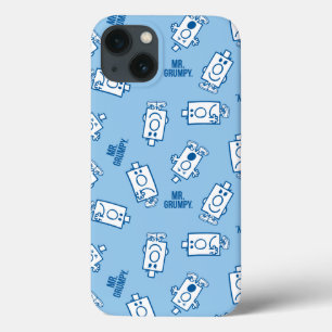 Mr Grumpy Blue Emotion Toss Pattern iPhone 13 Case