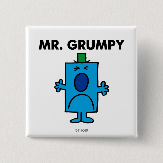 Mr. Grumpy | Frowning Face 2 Inch Square Button (Front)