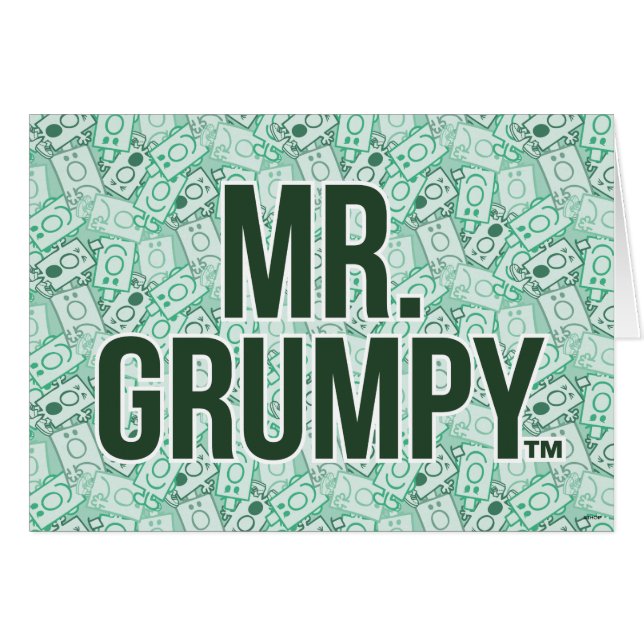 Mr Grumpy | Green Name and Character Toss Pattern (Front Horizontal)