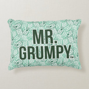 Mr Grumpy   Green Name and Character Toss Pattern Accent Pillow
