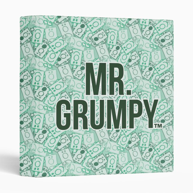 Mr Grumpy | Green Name and Character Toss Pattern Binder (Front/Spine)