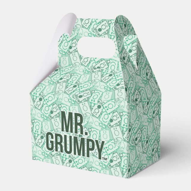 Mr Grumpy | Green Name and Character Toss Pattern Favor Box (Front Side)