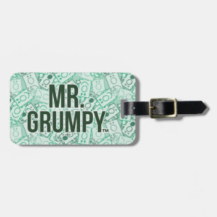 Mr Grumpy   Green Name and Character Toss Pattern Luggage Tag