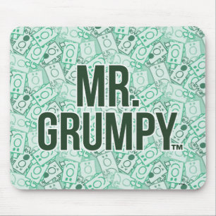 Mr Grumpy Green Name and Character Toss Pattern Mouse Pad