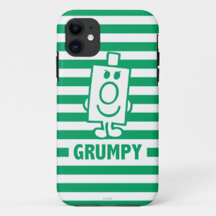 Mr Grumpy   Mischievous Grin and Green Stripes iPhone 11 Case