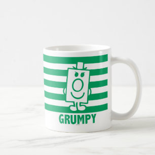 Mr Grumpy   Mischievous Grin and Green Stripes Coffee Mug