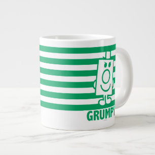 Mr Grumpy   Mischievous Grin and Green Stripes Large Coffee Mug