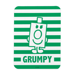 Mr Grumpy   Mischievous Grin and Green Stripes Magnet