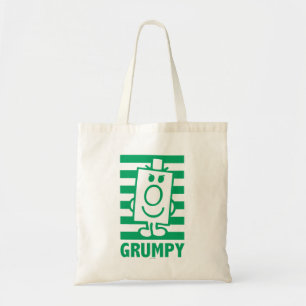 Mr Grumpy   Mischievous Grin and Green Stripes Tote Bag