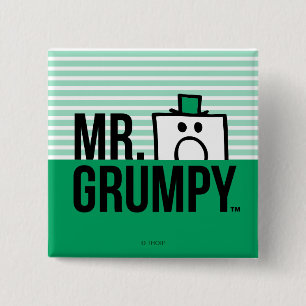 Mr Grumpy   Peeking Head Over Name 2 Inch Square Button