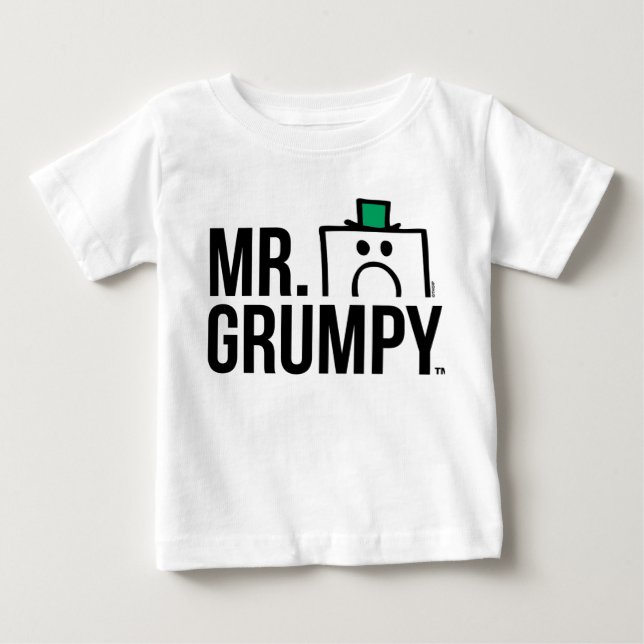 Mr Grumpy | Peeking Head Over Name Baby T-Shirt (Front)