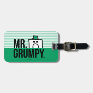 Mr Grumpy   Peeking Head Over Name Luggage Tag