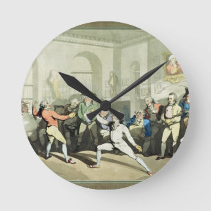 Mr H Angelo's Fencing Academy, engraved by Charles Round Clock