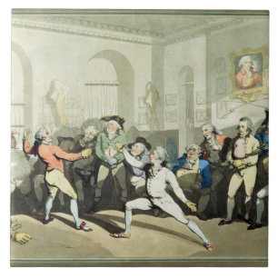 Mr H Angelo's Fencing Academy, engraved by Charles Tile