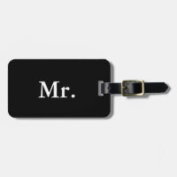 Mr - Half of Mr and Mrs luggage tag for him