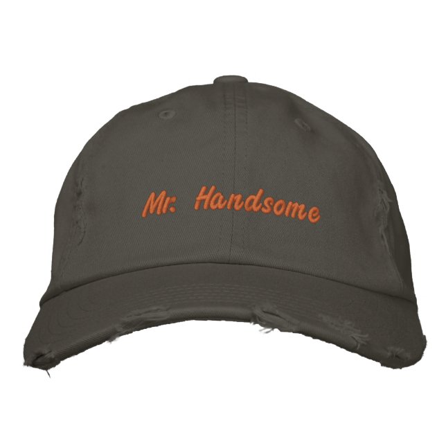 Mr. Handsome Printed Custom Front back 777 Visor Embroidered Hat (Front)