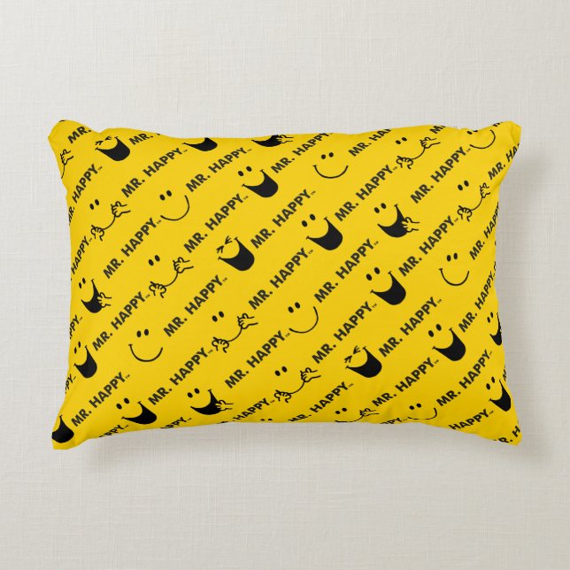 Mr Happy | All Smiles Pattern Decorative Pillow (Front)