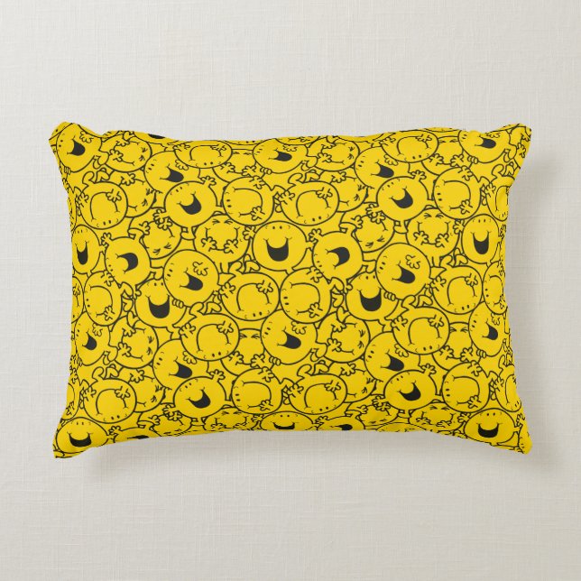 Mr  Happy | Batch of Yellow Smiles Pattern Accent Pillow (Front)