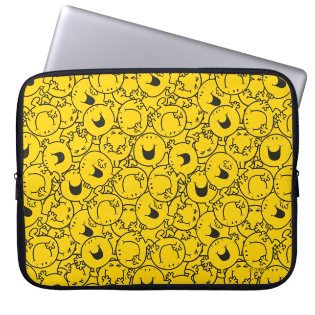 Mr  Happy | Batch of Yellow Smiles Pattern Laptop Sleeve (Front)