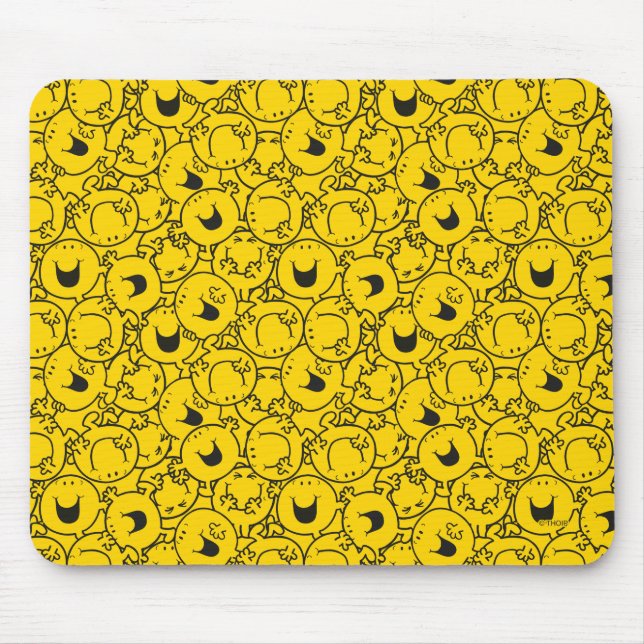 Mr  Happy | Batch of Yellow Smiles Pattern Mouse Pad (Front)