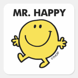 Mr. Happy   Dancing & Smiling Square Sticker