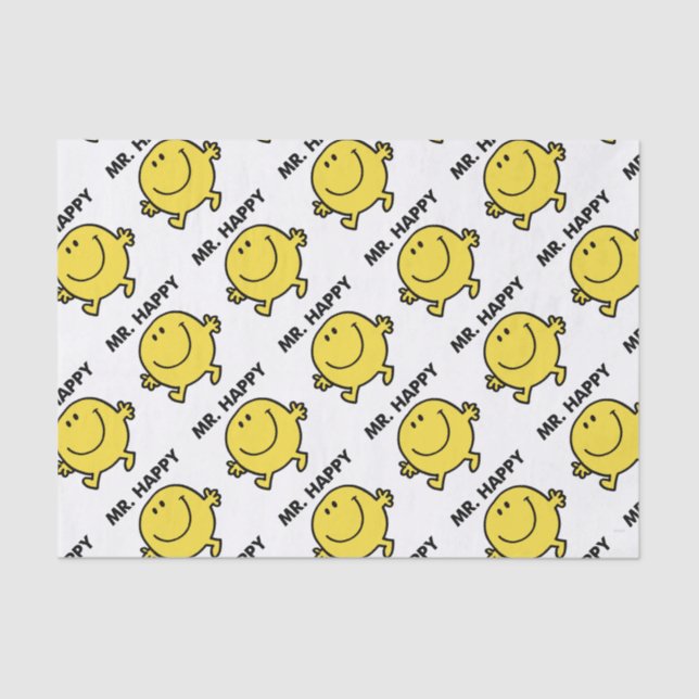 Mr. Happy | Dancing & Smiling Tissue Paper (Front)