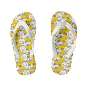 Mr Happy Flashing Smiles Pattern Kid's Flip Flops