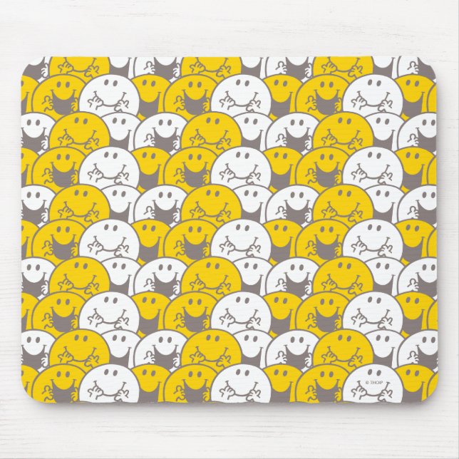 Mr Happy | Flashing Smiles Pattern Mouse Pad (Front)