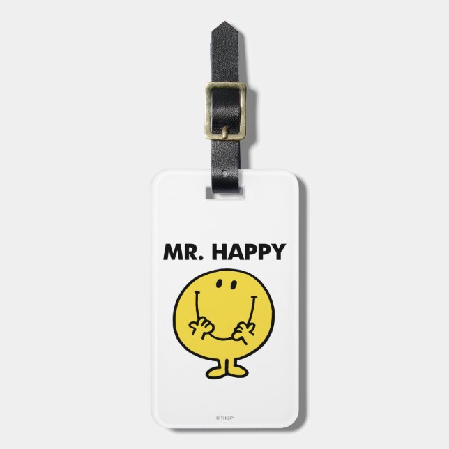 Mr. Happy | Giant Smiley Face Luggage Tag (Front Vertical)