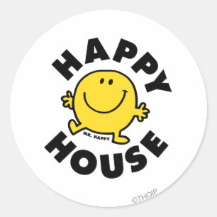 Mr. Happy Happy House Classic Round Sticker