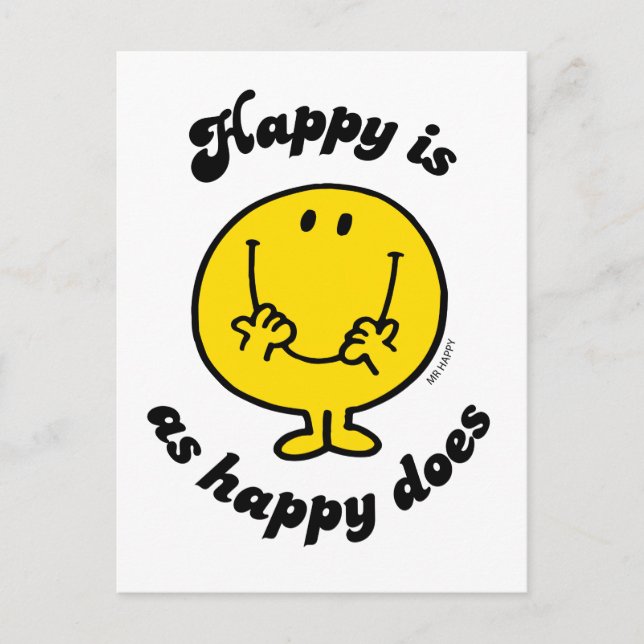 Mr. Happy | Happy Is As Happy Does Postcard (Front)