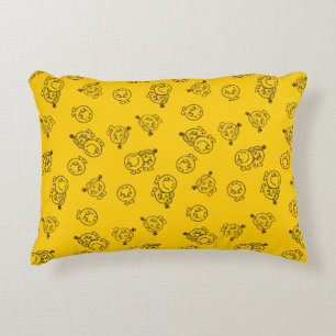Mr Happy & Little Miss Sunshine   Yellow Pattern Decorative Pillow
