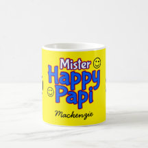 Mr Happy Papi with Smile Emojis and Name on YELLOW