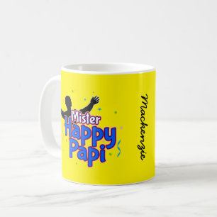 Mr Happy Papi with Your Name on YELLOW Coffee Mug