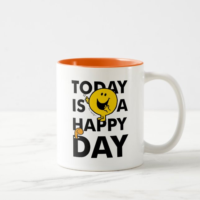 Mr. Happy | Today is a Happy Day Two-Tone Coffee Mug (Right)