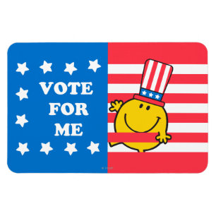 Mr. Happy Vote For Me Flag Magnet